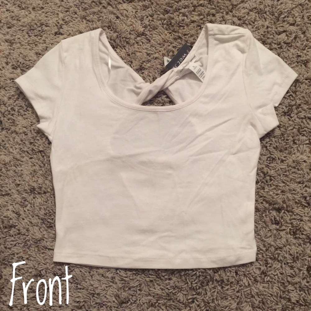 White Crop Top with cute back!